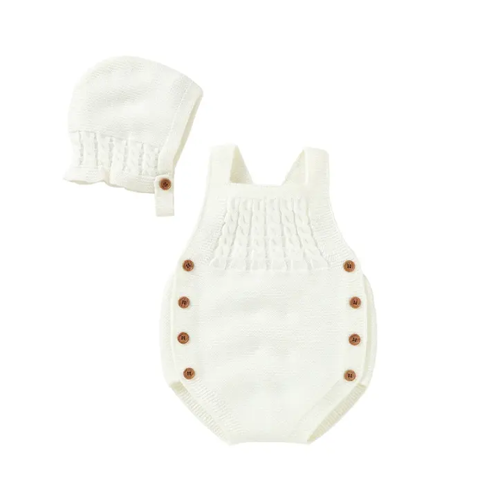 Conjunto de punto sin mangas, 2 piezas, talla única para primavera y otoño - 1