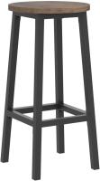 Taburete de bar, juego de 2, sillas de bar, sillas de cocina con estructura de metal, fácil montaje, con reposapiés, para cocina, salón, comedor, marrón rústico y negro clásico - details 4