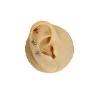 Pendientes de titanio G23 para mujer, Piercing Labret, flor de circón, Ópalo, 16G, F316, 2 piezas, nuevo, 2023 - details 2