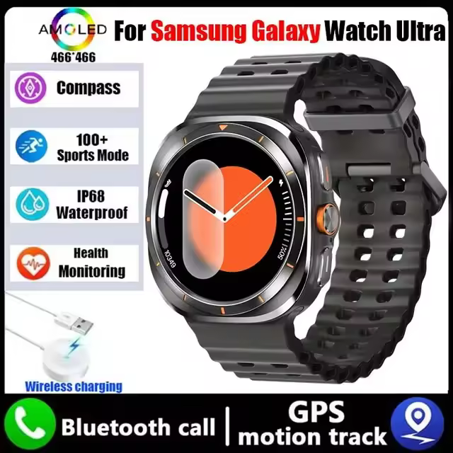 Waes Ultra 47mm*466 HD AMOLED Monitor de Glucosa de Corazón con Llamada Bluetooth y Rastreo GPS Inteligente Zapatillas para Niño de Madre y Bebé - 1
