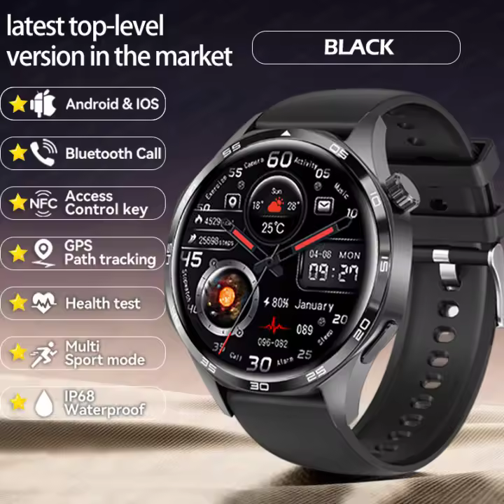 2025 Reloj inteligente empresarial Pantalla AMOLED de 1,53 pulgadas 360 * 360 HD Rastreador GPS Bluetooth Detección de frecuencia cardíaca y presión arterial Recordatorio de salud multifuncional Pulseras para hombres y mujeres Regalos exquisitos - 1