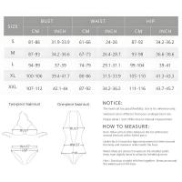Bikini de cintura alta para mujer 2025, conjunto de baño halter sexy de color sólido con push-up, traje de baño de encaje, body para playa y vacaciones. - details 0