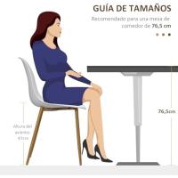 Pack de 4 Sillas de Comedor Sillas de Cocina con Respaldo Alto y Patas de Metal para Salón 45x52x85,5 cm Blanco y Natural - details 2