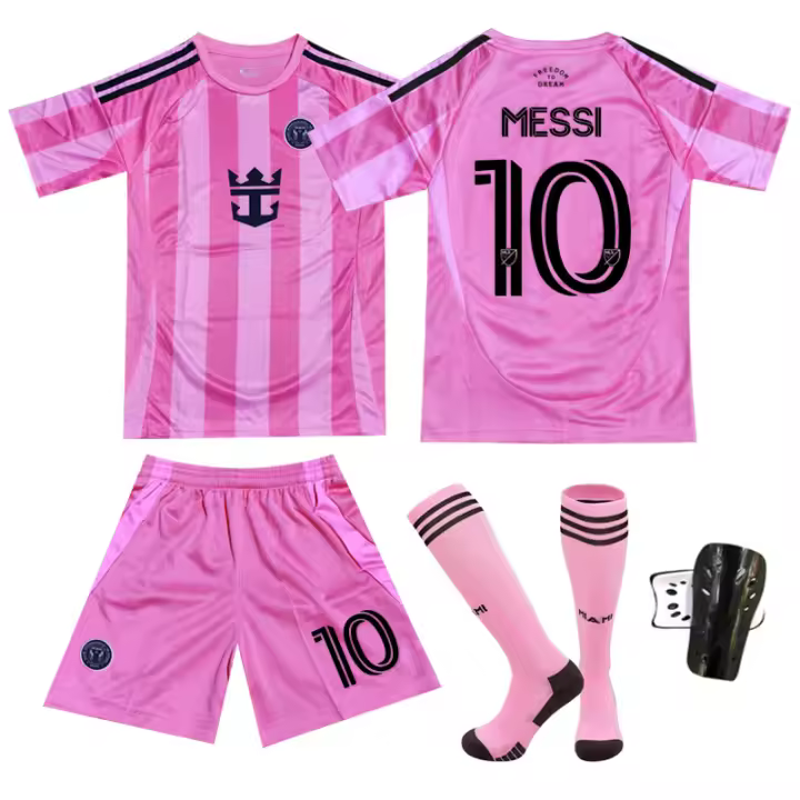 Los adultos2025-26 Miami Local Rosa No. 10 Messi Conjunto de uniforme de fútbol Jersey 9 Suarez agarra el nuevo modelo - 1