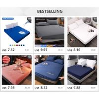 Sábana bajera de algodón con bandas elásticas, fundas de colchón ajustables antideslizantes para cama individual - details 3