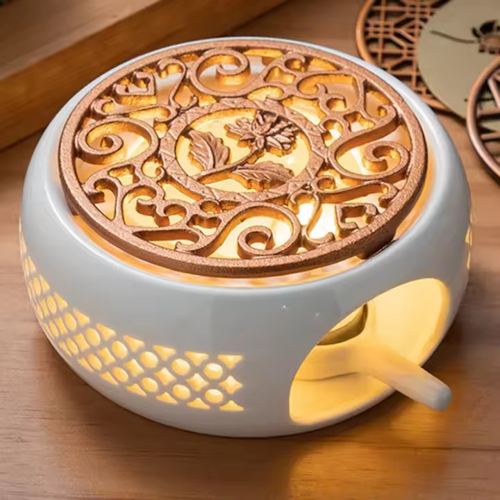 Soporte de cerámica para calentador de tetera, base de aislamiento para calentar té, café, agua, vela - 1
