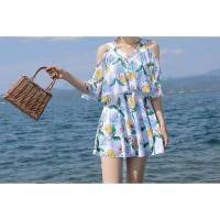 Vestido de Baño de Malla Estilo Shoulder Off para Mujeres Pantalones de Baño en Doble Giro con Estilo de Primavera Térmica para Vacaciones - details 2
