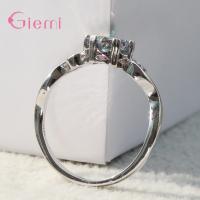 Anillo de Boda de Plata Elegant 925 Zirconia Cúbica Aaa Clara Promesa de Joyería para Mujeres - details 5