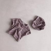 Conjunto de ropa de bebé con forro de verano, camiseta a rayas y bombachos, 2 uds., traje de ropa para niño, conjunto de ropa nfant de algodón puro, 2024 - details 4