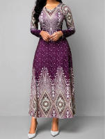 S-5XL-vestidos de talla grande para mujer, ropa con estampado Dashiki, 2024 - details 0