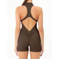 Verano de alta intensidad de ejercicios de espalda, body de yoga, body ajustado de fitness con cremallera color piel para levantamiento de glúteos. - details 29