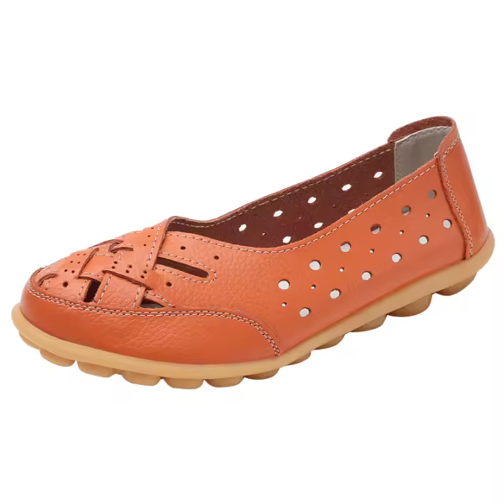Zapatos de mujer para verano, zapatos planos de cuero suave, mocasines planos sin cordones, zapatos casuales para mujer, respirador - 1