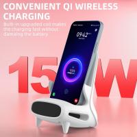 Cargador Inalámbrico, 15W Qi rápido cargador inalámbrico de pie con amplificador de sonido de diseño, regalo único para él, su padre, esposo, novio (sin adaptador de CA) - details 8
