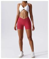 Pantalones cortos de LICRA para Yoga, mallas Push Up de cintura alta para correr, Fitness, gimnasio - details 24