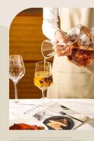 Botella de vidrio geométrica para el hogar, lujosa olla de vino tinto europea, sin plomo - details 2