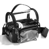 Bolsa de maquillaje de PVC para mujer, estuche de cosméticos transparente, resistente al agua, de gran capacidad, con compartimentos - details 0