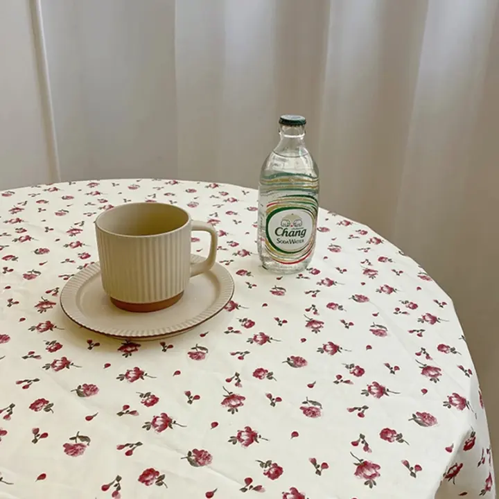 Ins mesa impresa decoración ral tela rosa lavanda patrón cubierta dormitorio escritorio mantel decoración del hogar 탁 - 1