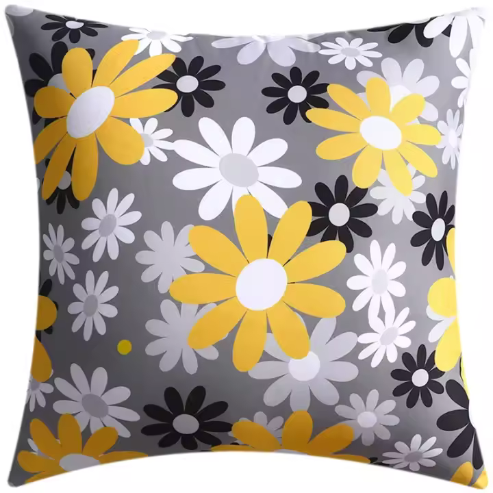 Funda de almohada nórdica con estampado de flores, cubierta de cojín de doble cara para sofá, sala de estar, oficina, 45cm, decoración del hogar - 1