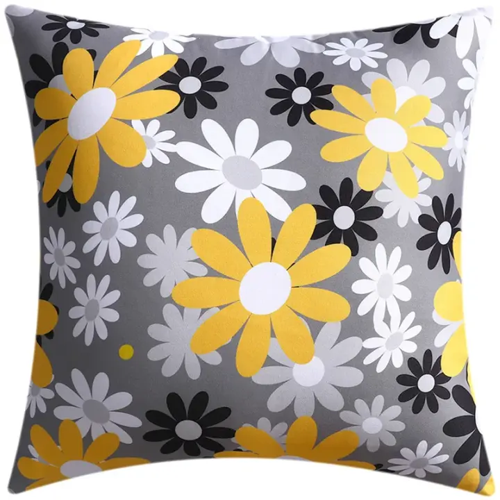 Funda de almohada nórdica con estampado de flores, cubierta de cojín de doble cara para sofá, sala de estar, oficina, 45cm, decoración del hogar - 1