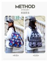 Mochila versátil de nailon con cordón para mujer, bolsa de deportes al aire libre, bolsa de cambio de gran capacidad, mochila de viaje ligera - details 4
