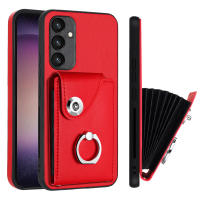 Funda de cuero tipo billetera para Samsung Galaxy S24, S23, S22, Ultra Plus, S21, FE, S20 Lite, carcasa anticaída para tarjetas, con correa para soporte de anillo - details 14