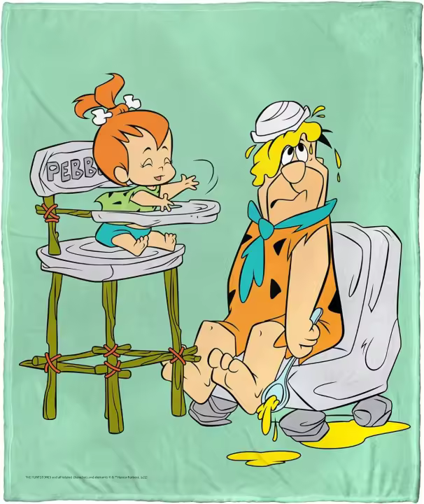 Manta de seda con tacto de Los Picapiedra, amor paternal, manta para cama, sofá, dormitorio, sala de estar, regalo - 1
