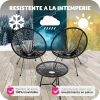 Conjunto de Exteriores de Jardín de Acero 2 Sillas y Mesa de Cristal Resistentes a la Intemperie - details 7
