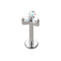 1Pc G23 titanium de la Piedra del zircon de triángulo labret stud helix cartílago de la oreja pendientes labio anillo bar joyería piercing del cuerpo - details 10