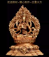 Vajrasattva Nepal hecho a mano tibetano tántrico cobre puro dorado adoración del hogar estatua de Buda adorno de práctica - details 0
