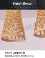 Tomax-Lámpara de bambú de 55CM, lámpara creativa de ratán para restaurante, pasillo, hotel, bar, restaurante - details 20