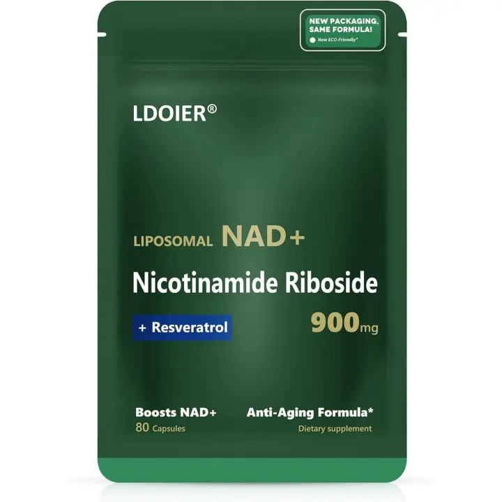 Komzlait con Riboside-Nicotinamida Liposómica Riboside, Resveratrol, Quercetina-Suplemento NAD de Alta Pureza 80 Cápsulas NAD(900mg) - 1