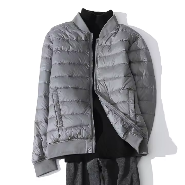 Chaqueta de plumón ultraligera para hombre, abrigo cálido de invierno, abrigo de plumas ligero con cuello de béisbol - 1