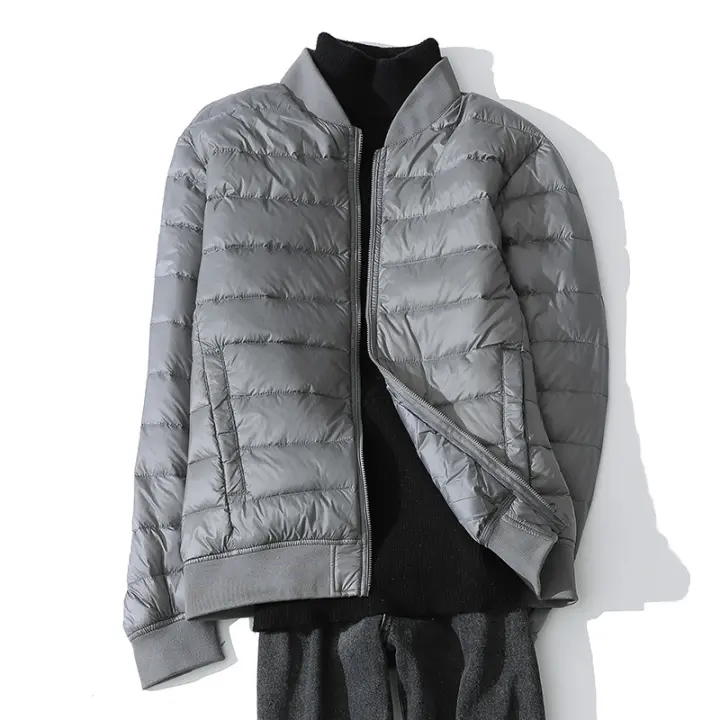 Chaqueta de plumón ultraligera para hombre, abrigo cálido de invierno, abrigo de plumas ligero con cuello de béisbol - 1