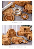 Alfombra De Mesa Redonda De Rotura Tejida En Rattan Protector De Calor Para Taza Y Bollo Accesorio Clásico De Juego De Té - details 11