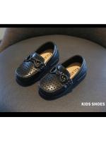 Zapatos casuales de moda para niños, zapatos planos sin cordones para niños, Color sólido, novedad de 2025, mocasines para niños con agujeros de PU antideslizantes simples y suaves - details 3