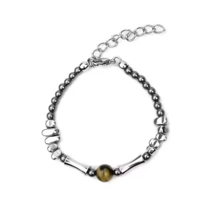 Pulsera de Obsidiana Ligera de Lujo Estilo Chino Vintage Diseño Neutro y Elegant - 1