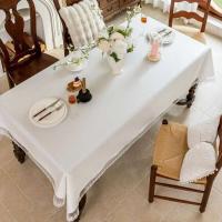 Mantel rectangular de poliéster blanco impermeable, resistente a la suciedad y al aceite que cubre la cocina del hogar con decoración ENCE - details 10