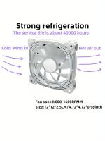 Ventilador de PC en forma de prisma con viento positivo y negativo, sincronización de luz, gran volumen de aire, color ARGB, control de temperatura PWM, silencioso - details 6