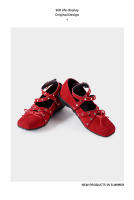 Arco rojo solo zapatos de las mujeres francés retro pequeños zapatos de cuero nuevo remache hebilla de cinturón pisos de ballet - details 20
