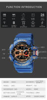 Reloj militar para hombre, resistente al agua, con manecillas luminosas, digital, pulsera de goma, deportivo, 50M, 8043 - details 6