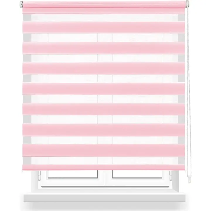 Estor enrollable de doble capa Noche y Día,disponible en varios colores Blanco,gris,rosa,negro.Disponible en varias medidas 160x180cm,140x180cm,120x180cm,100 x 180 cm,80x180cm - 1