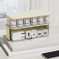 Caja de almacenamiento de cables de plástico duradero, caja de cables de cargador apilable a prueba de polvo, transparente con compartimentos, organizador de cables de datos para el hogar - details 1