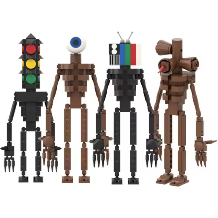 Bloques de construcción con cabeza de sirena, juego de terror, modelo de monstruo, Kit de ladrillos, figuras de recuerdo de fiesta de Halloween - 1