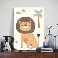 Cuadro Decorativo para Pared de Habitación Infantil JUBEER en Lienzo con Marco Estilo Nórdico con Dibujos de León y Elefante para Decoración de Puesto de Bebé - details 8