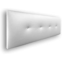 Silvi Tapizado, Estructura Madera, Hilera Botones Estilo Moderno - Fácil Instalación, Acolchado Confort – 150 cm, Polipiel Blanco - details 0