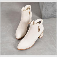 Nuevas botas cortas extranjeras de tacón alto, nuevas botas individuales, botas finas de tacón medio de tacón grueso para mujer. - details 5