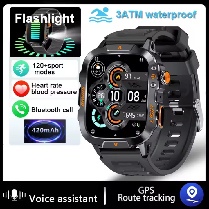 Nuevo reloj inteligente con asistente de voz para llamadas, pantalla AMOLED de 1,96 pulgadas, reloj inteligente deportivo con monitoreo de salud 24H para Android IOS - 1