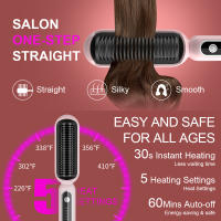 Alisador de Cabello de Iones Negativos de Diseño Nuevo Peine Caliente para Alisar y Cuidar el Cabello Anti-Escaldado, Adecuado para Todos los Estilos de Cabello - details 6