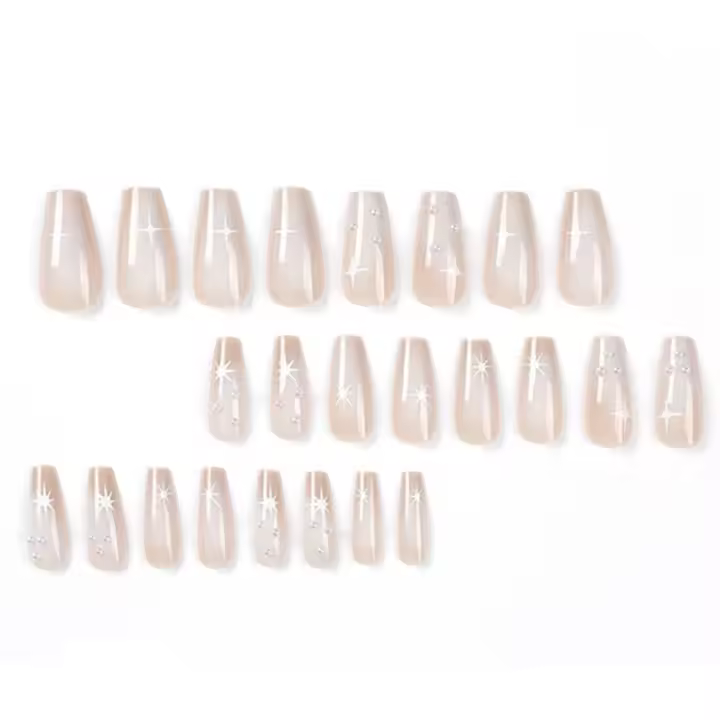 24 piezas de uñas postizas de cobertura completa para mujer, sin esmalte, para personas expertas en manicura - 1