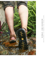 Sandalias cómodas de verano para hombre, zapatos informales de playa y exterior, antideslizantes, de tacón plano, de cuero - details 21